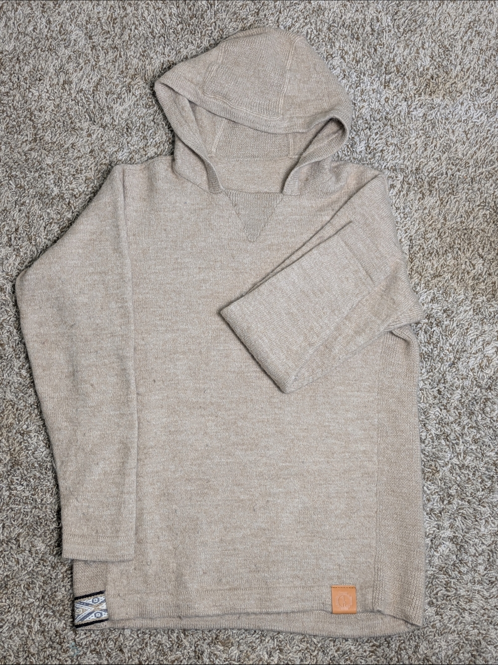 PAKA Unisex XS Royal Alpaca Hoodie Pullover Hiking Camp Earthy Cozy Minimalist